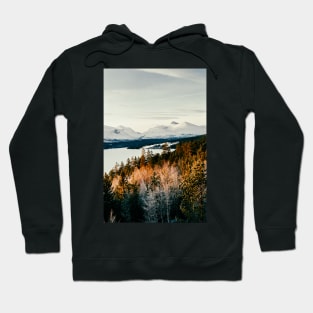 Majestic Peaks of Rondane National Park in Warm Winter Light Shot on Film Hoodie